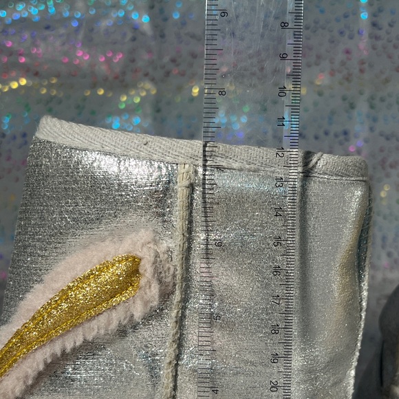 Girls MUK LUKS Zoo Babies Faux Fur Bunny Rabbit Boots Silver Sparkle Size 3 - Picture 7 of 9